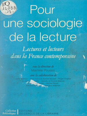 cover image of Pour une sociologie de la lecture